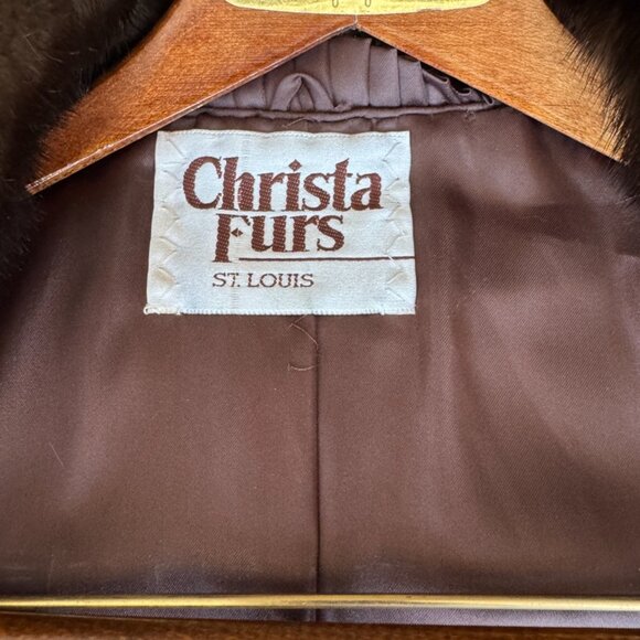 1970s Christa Furs Genuine Mink Coat Stroller - Retro Mob Wife Chic - Picture 4 of 12
